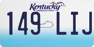 KY license plate 149LIJ