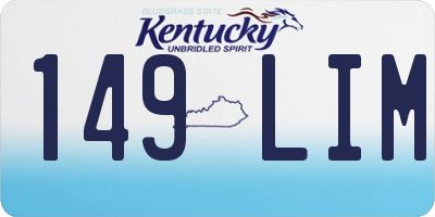 KY license plate 149LIM
