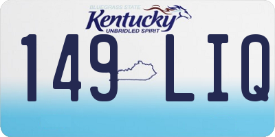 KY license plate 149LIQ