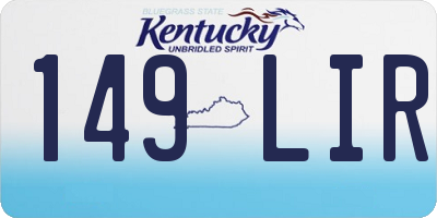 KY license plate 149LIR