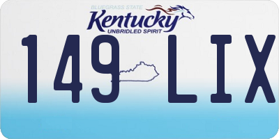 KY license plate 149LIX