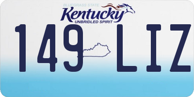 KY license plate 149LIZ