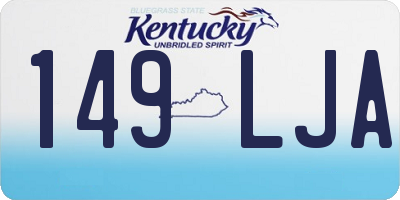 KY license plate 149LJA