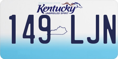 KY license plate 149LJN