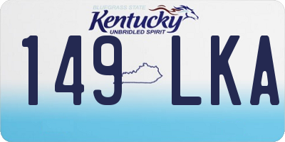 KY license plate 149LKA
