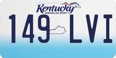 KY license plate 149LVI