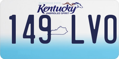 KY license plate 149LVO