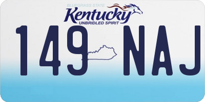 KY license plate 149NAJ