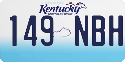 KY license plate 149NBH