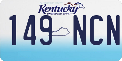 KY license plate 149NCN