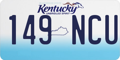 KY license plate 149NCU