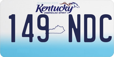 KY license plate 149NDC