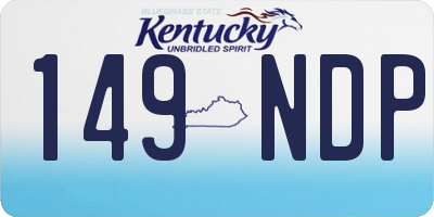 KY license plate 149NDP