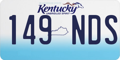 KY license plate 149NDS