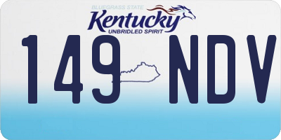 KY license plate 149NDV