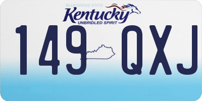 KY license plate 149QXJ