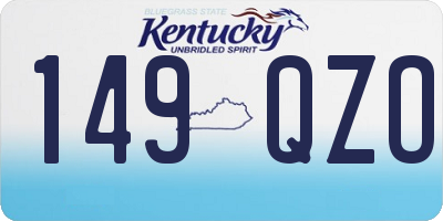KY license plate 149QZO