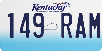 KY license plate 149RAM