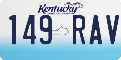 KY license plate 149RAV