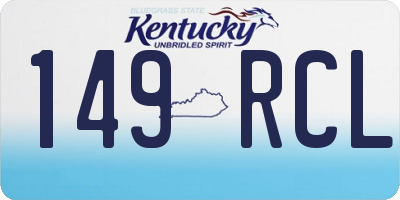 KY license plate 149RCL