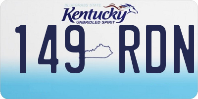 KY license plate 149RDN