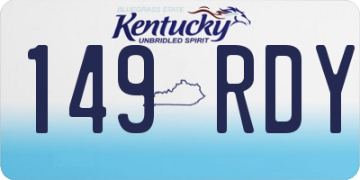 KY license plate 149RDY