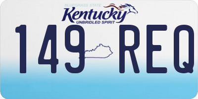 KY license plate 149REQ