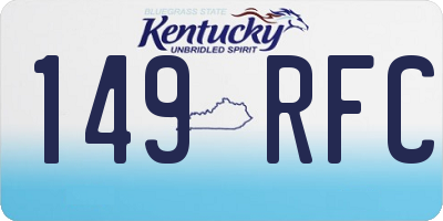 KY license plate 149RFC