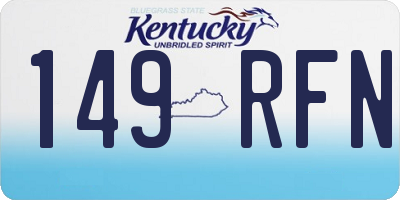 KY license plate 149RFN