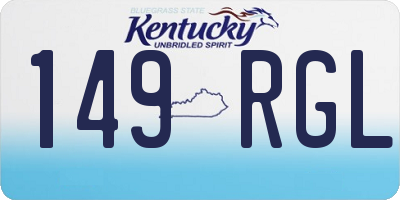 KY license plate 149RGL