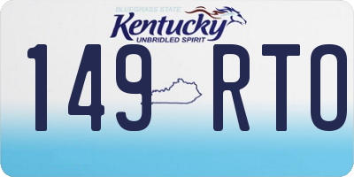 KY license plate 149RTO