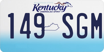 KY license plate 149SGM