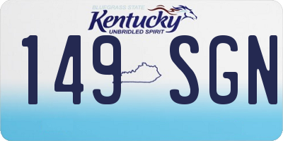 KY license plate 149SGN