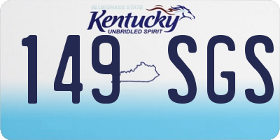 KY license plate 149SGS