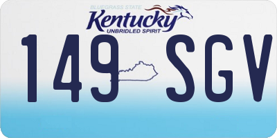 KY license plate 149SGV