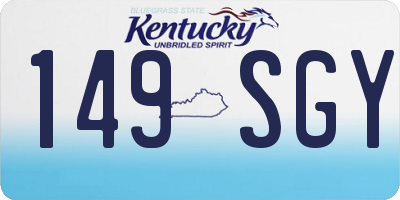 KY license plate 149SGY