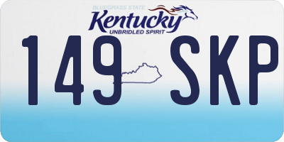 KY license plate 149SKP