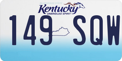 KY license plate 149SQW