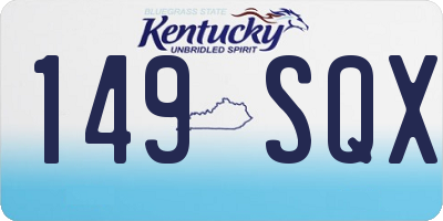 KY license plate 149SQX