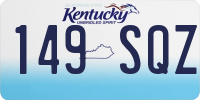 KY license plate 149SQZ
