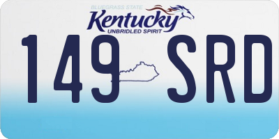 KY license plate 149SRD