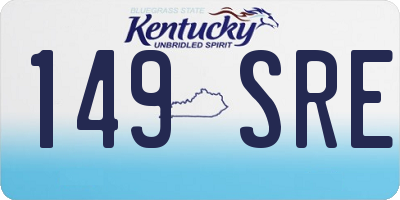 KY license plate 149SRE