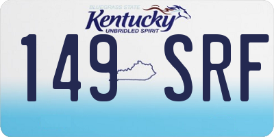 KY license plate 149SRF