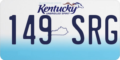 KY license plate 149SRG