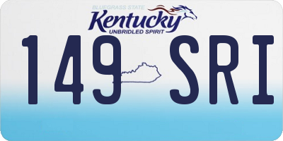 KY license plate 149SRI