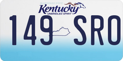 KY license plate 149SRO