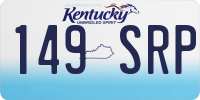 KY license plate 149SRP
