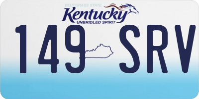 KY license plate 149SRV