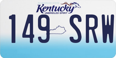 KY license plate 149SRW
