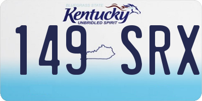 KY license plate 149SRX
